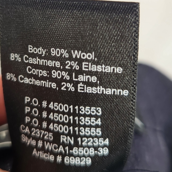 Babaton Conan Atelier Career Wool Cashmere Blend Pants Mini Stripe Navy/Gray 0 - Picture 12 of 12